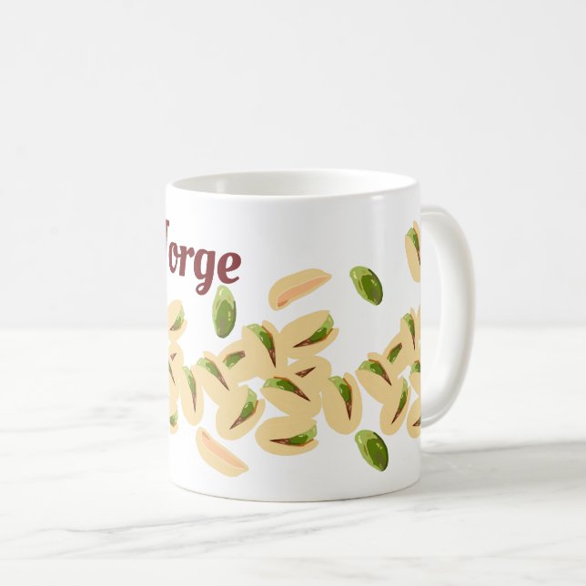 Personalised Name Pistachio Nuts Coffee Mug (Front Right)