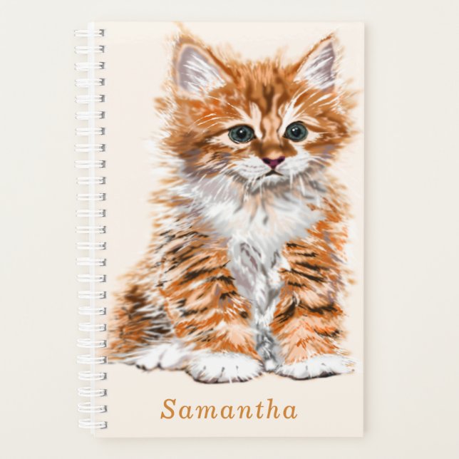Personalised Name Planner with Cute Baby Cat (Front)