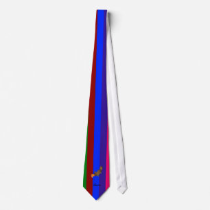 Personalised name platypus rainbow stripes tie