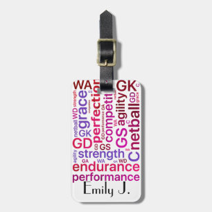 Personalised Name Player Positions Netball Luggage Tag