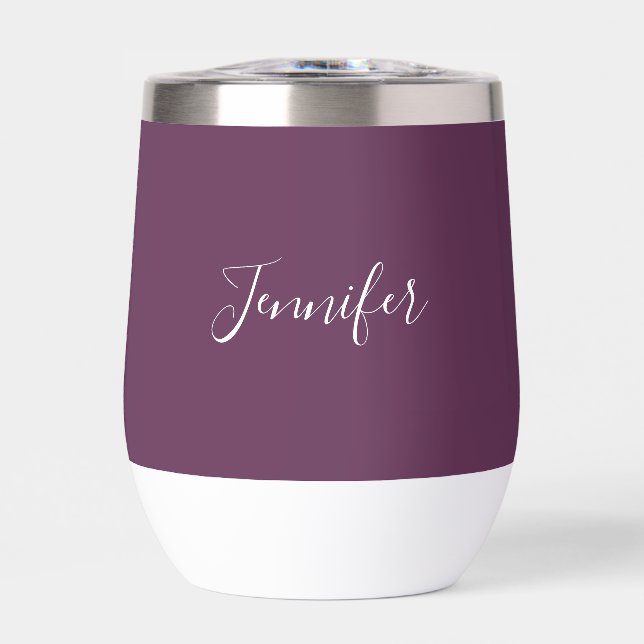 Personalised name Plum Purple Script Simple (Front)