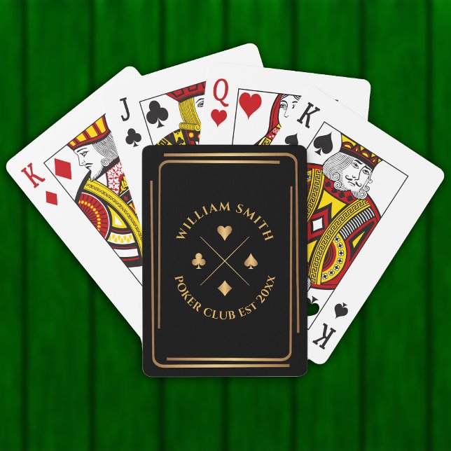 personalised Name Poker Club Game gold Playing Cards (Creator Uploaded)