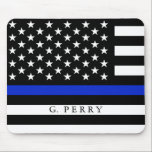 Personalised Name Police Flag Mouse Mat<br><div class="desc">A customised name police flag mousepad for your home or office.</div>