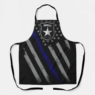 Personalised NAME Police Officer Sheriff Cop Flag Apron