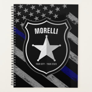 Personalised NAME Police Officer Sheriff Cop Flag Planner