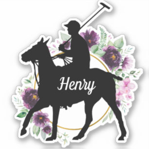 Personalised name polo pony silhouette