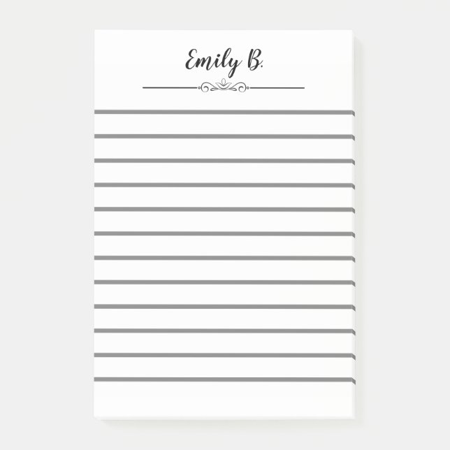 Personalised Name Post It Notes With Lines (Front)