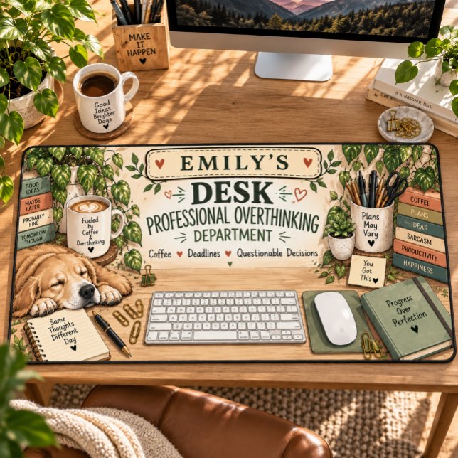Personalised Name Professional Overthinking  Desk Mat (Creator Uploaded)