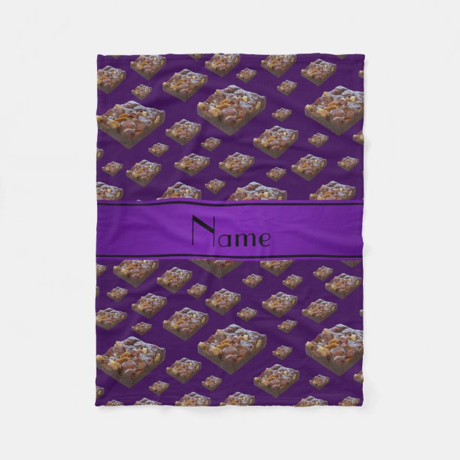 Personalised name purple brownies fleece blanket (Front)
