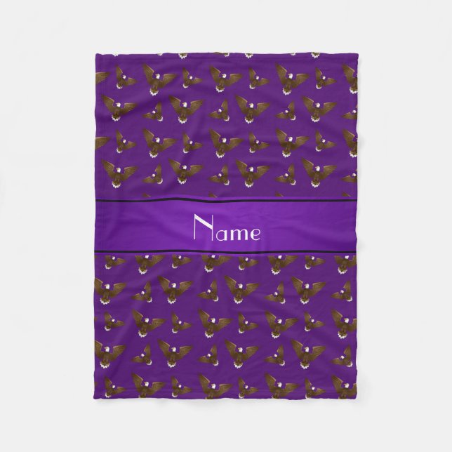 Personalised name purple eagles fleece blanket (Front)