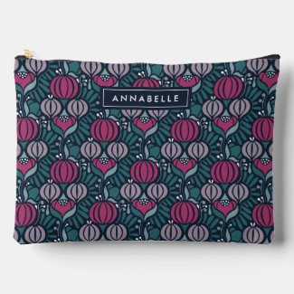 Personalised Name Purple Floral Damask Pattern
