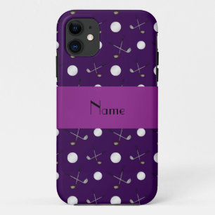 Personalised name purple golf balls iPhone 11 case