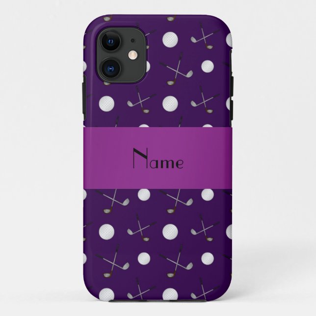 Personalised name purple golf balls Case-Mate iPhone case (Back)