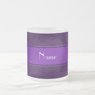 Personalised name purple justice scales frosted glass coffee mug