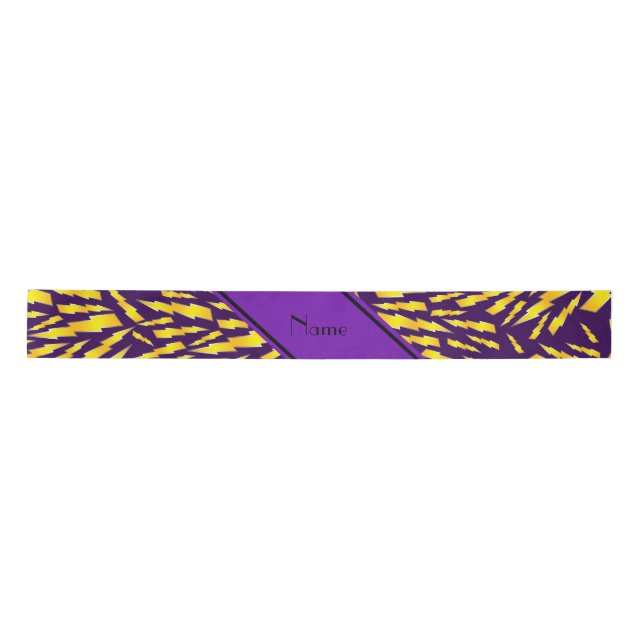 Personalised name purple lightning bolts satin ribbon (Front)