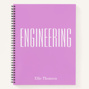 Personalised Name Purple Lilac Engineering Student Notebook