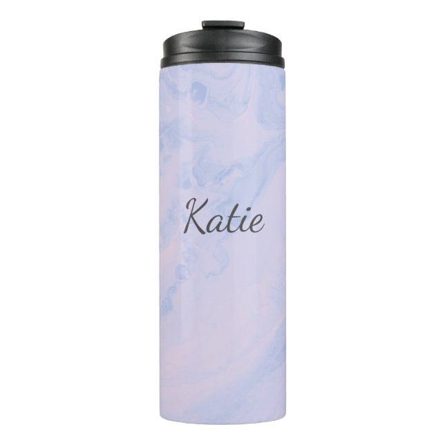 Personalised Name Purple Marble Chic Party Favour Thermal Tumbler (Front)