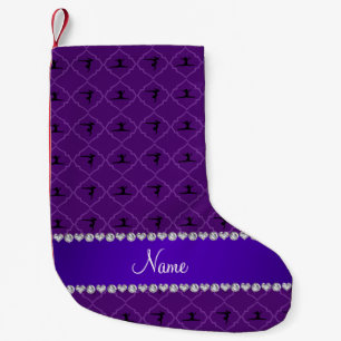 Personalised name purple moroccan gymnastics small christmas stocking