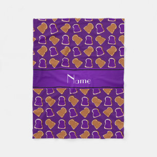 Personalised name purple peanut butter jelly fleece blanket