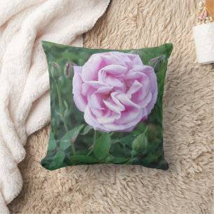 Personalised Name Purple Pink Rose Photo Cushion