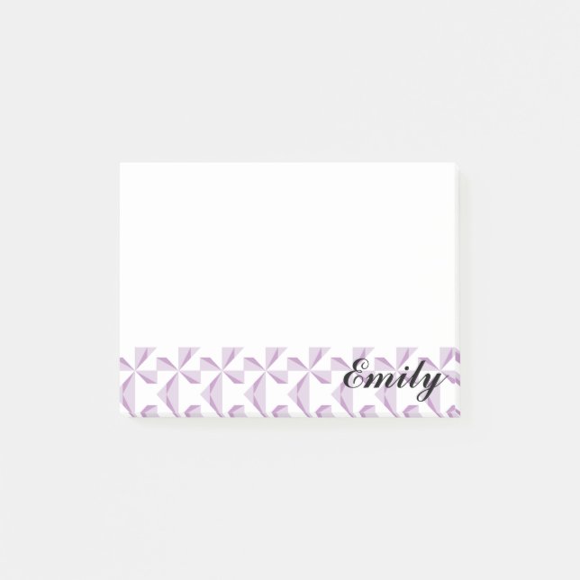 Personalised Name Purple Pinwheels Post-it Notes (Front)
