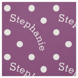 Personalised Name Purple Polka Dot Fabric