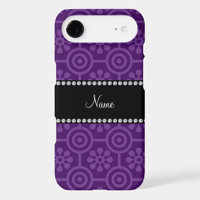 Personalised name purple retro flowers Case-Mate samsung galaxy case (Back)