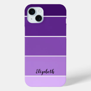 Personalised Name Purple Stripe Colour Palette Chi iPhone 15 Mini Case