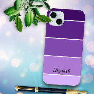 Personalised Name Purple Stripe Colour Palette Chi iPhone 15 Mini Case