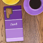 Personalised Name Purple Stripe Colour Palette Chi Samsung Galaxy Case<br><div class="desc">Here's a great gift idea for the purple lover in your life. The design resembles a paint colour chip. The five shades of purple get darker going up the case and the custom name sits midway. Personalise the text with a name or initials, remove the text or click customise to...</div>