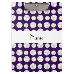 Personalised name purple volleyball balls clipboard