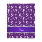 Personalised name purple white gymnastics stars
