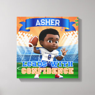 Personalised Name Quarterback Football Confidence Canvas Print