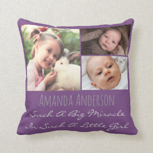 Personalised name quote and photo cushion