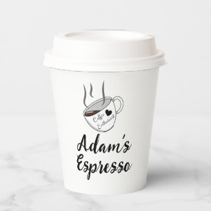 Personalised Name & Quote, Coffee Espresso Paper Cups