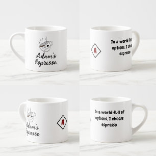 Personalised Name Quote, Small Coffee Espresso Cup