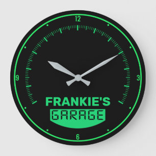 Personalised NAME Racing Car Speedometer Garage Large Clock
