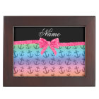 Personalised name rainbow anchors glitter bow