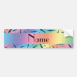 Personalised name rainbow kayaks bumper sticker