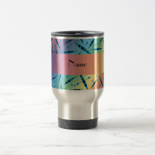 Personalised name rainbow kayaks travel mug