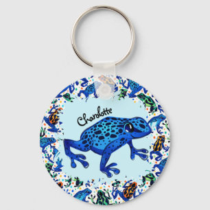 Personalised Name Rainforest Frogs Keychain