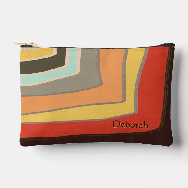 Personalised Name Random Colour Block Angles  Accessory Pouch (Front)