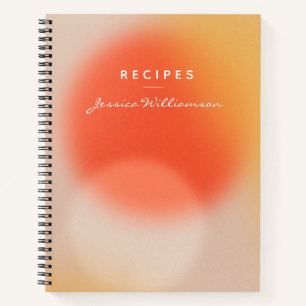Personalised Name Recipe Kitchen Abstract Elegant Notebook