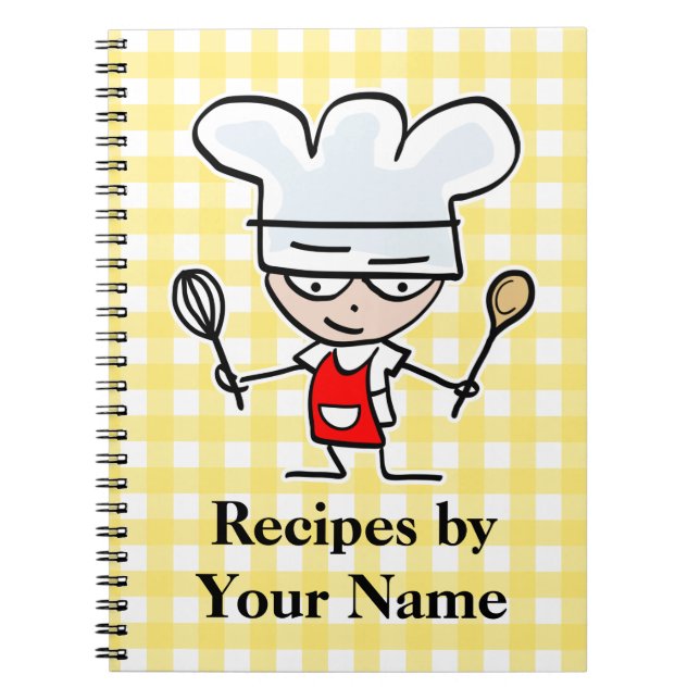 Personalised name recipe notebook | chef design (Front)