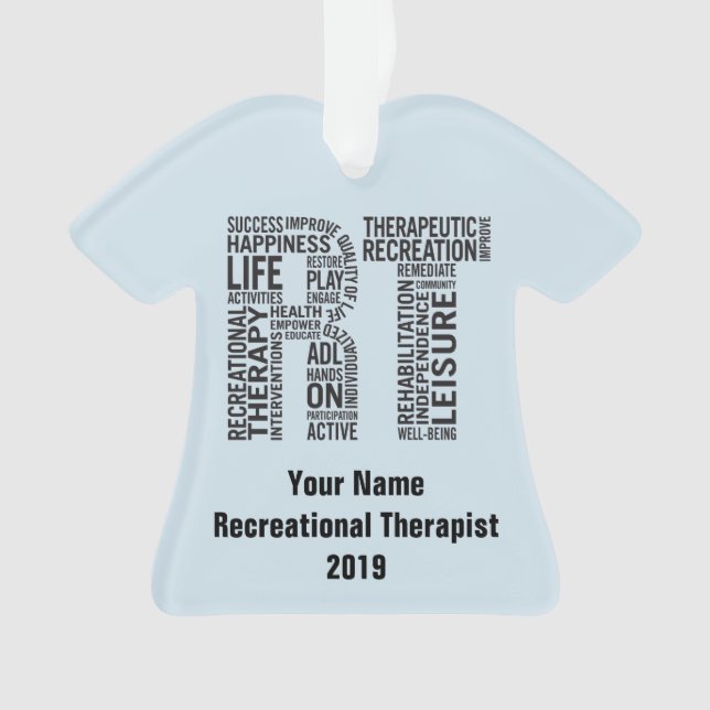 Personalised Name Recreational Therapist RT Ornament (Front)