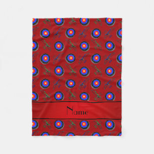 Personalised name red archery fleece blanket
