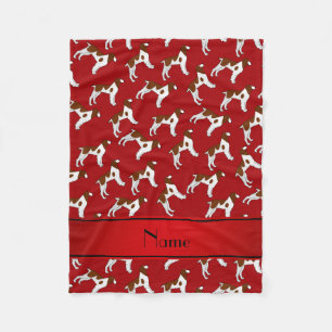 Personalised name red brittany spaniel dogs fleece blanket
