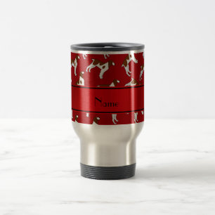 Personalised name red brittany spaniel dogs travel mug