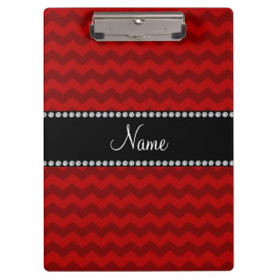 Personalised name red chevrons clipboard