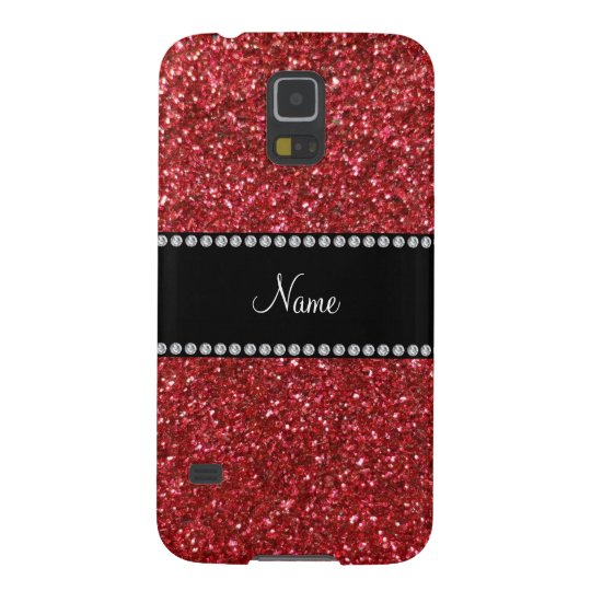 Personalised name red glitter galaxy s5 case